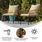Merrick Lane Armon Set of Two Indoor/Outdoor Boho Style Open Weave Rattan Rope Patio Chairs with Cushions